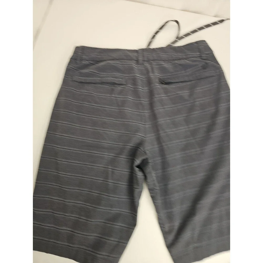 Hang Ten Mens Sz 32 Gray Black Plaid Board Shorts Swim Trunks Surf Hybrid